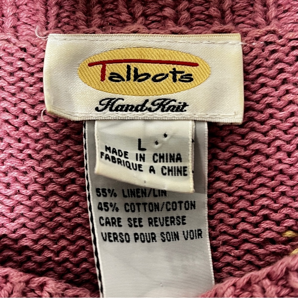 Floral Knit Button-Up Cardigan Sweater - Mauve - Picture 5 of 7